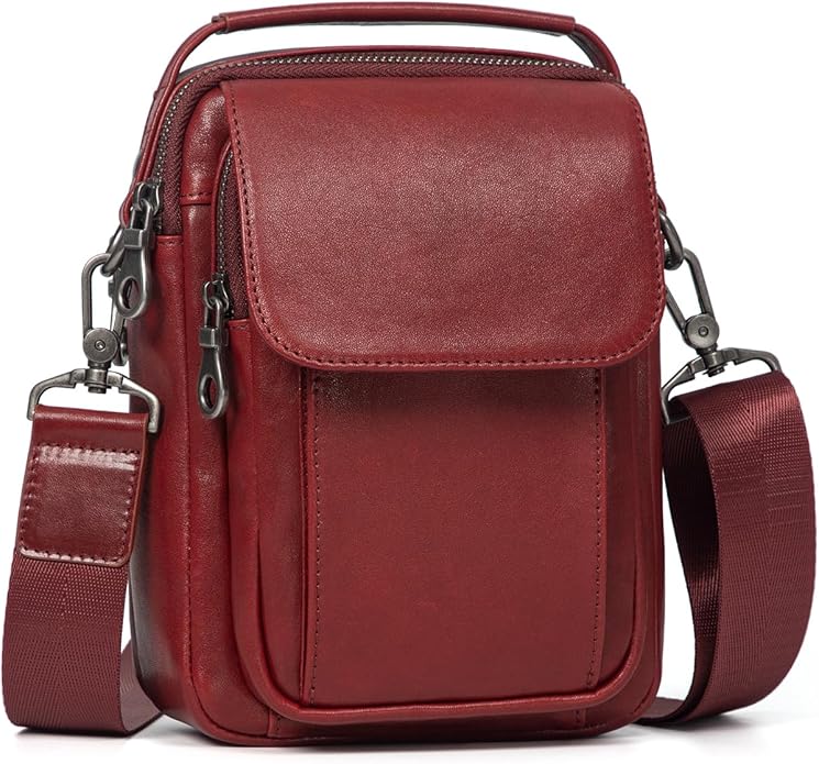 Augus Leather Small Messenger Bag by Augus