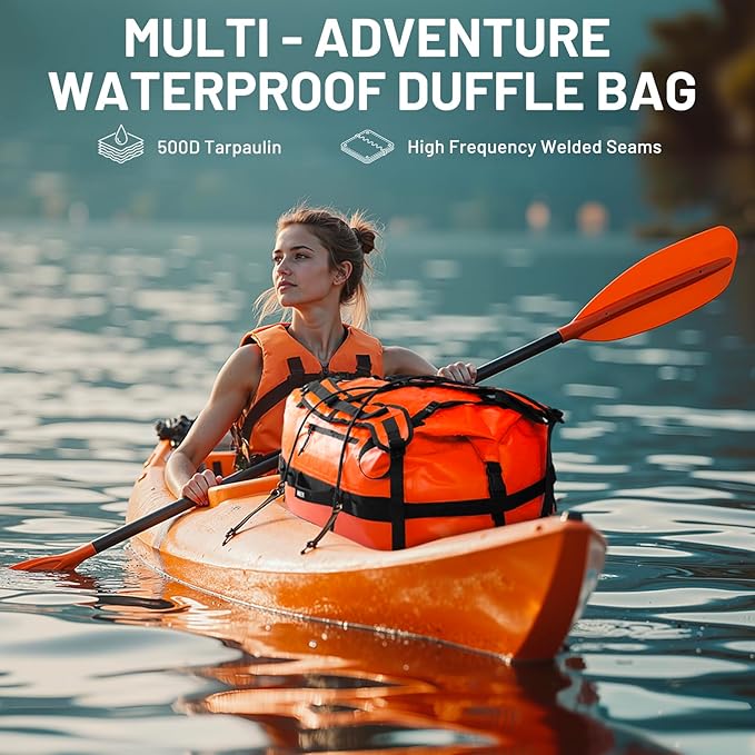 MIER Waterproof Duffel Bag Motorcycle Dry Bag Backpack Large Roll-Top Heavy - Image 8