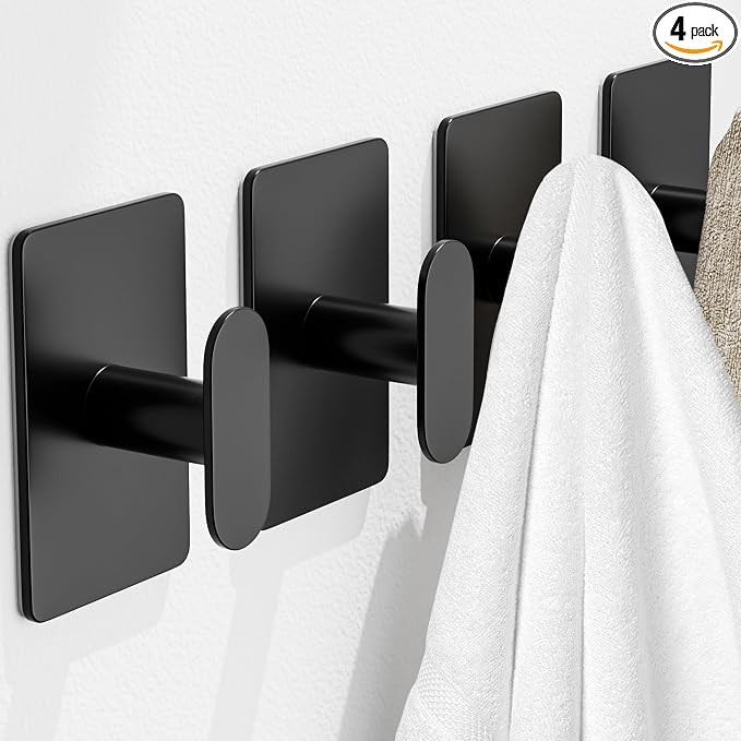pickpiff Adhesive Towel Hooks for Bathroom: 20LB Extra Strong Wall Hanger for by pickpiff