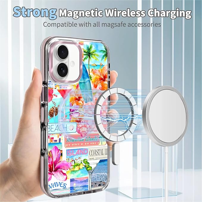 Case for iPhone 16, Coastal Beach Cover Coquette Collage Phone Case Design，for - Image 4
