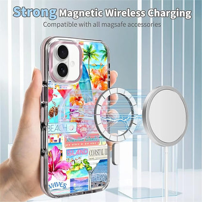 Case for iPhone 16, Coastal Beach Cover Coquette Collage Phone Case Design，for - Image 4