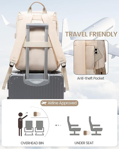 LOVEVOOK Laptop Backpack Purse for Women Fashion Vintage Computer Backpack 17 - Image 3