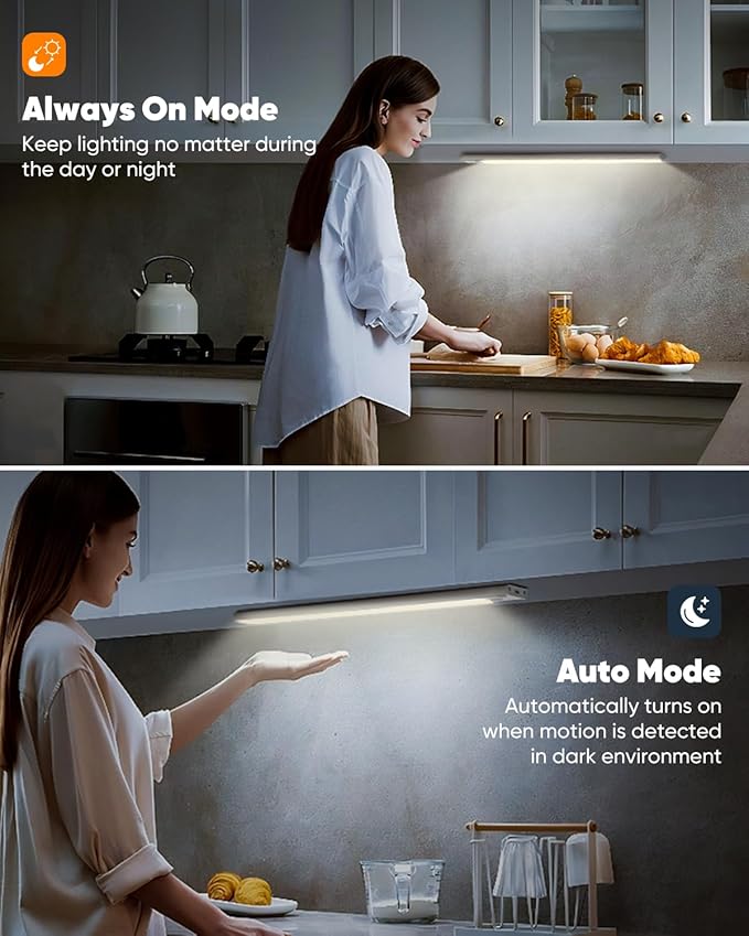 14in Under Cabinet Lighting, Upgraded 3200mAh Rechargeable Under Cabinet Lights - Image 7
