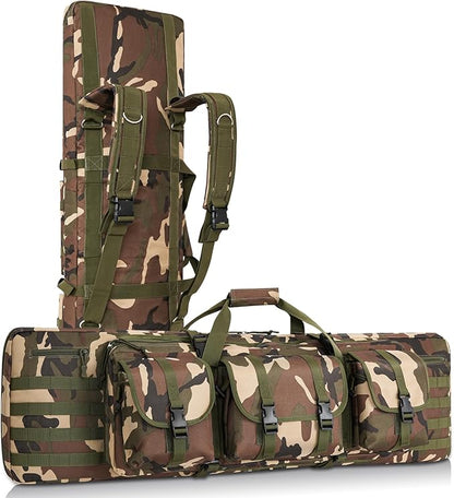 DULCE DOM 36 42 48 Inch Double Rifle Case, Tactical Soft Padded Backpack by DULCEDOM