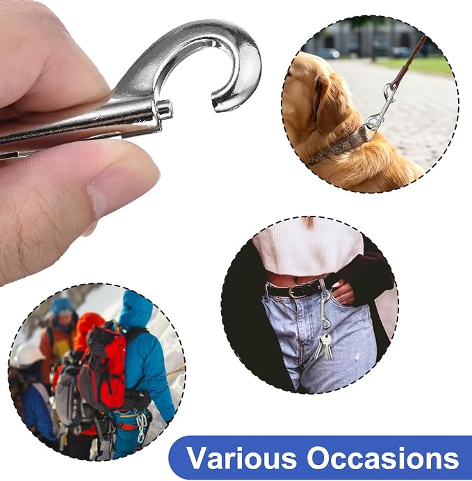 4 PCS Snap Hooks, 3.5 Inch Double Ended Snap Hooks Multipurpose Carabiners - Image 6