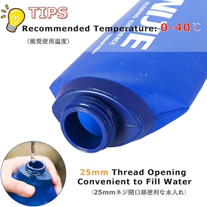 YAPJEB Soft Flask Collapsible Water Bottles, TPU Soft Water Bottle Folding Flask - Image 4