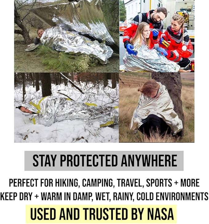 ASA TECHMED Emergency Mylar Thermal Blankets Bulk, Space Blanket Survival kit - Image 4