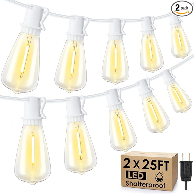 Larkvue 50FT Outdoor String Lights, Patio Lights by Larkvue