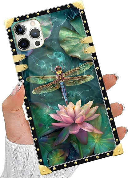 Compatible with iPhone 11 Pro Max Case, Colourful Dragonfly Pink Lily Pads - Image 5