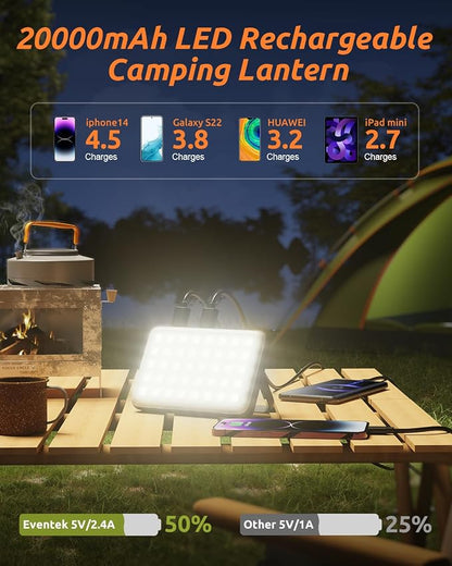 Eventek LED Camping Lantern Rechargeable, 20000mAh Portable Camping Lights up - Image 4