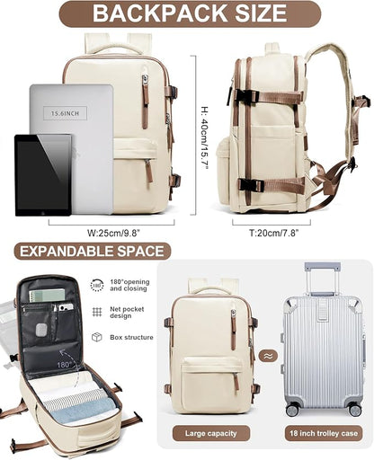 WONHOX Large Travel Backpack Carry on Flight Approved Laptop Work Business - Image 3