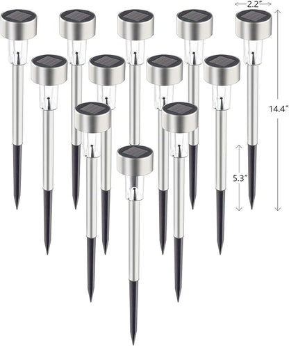 GIGALUMI Solar Pathway Lights, Stainless Steel IP44 Waterproof Auto On/Off - Image 5