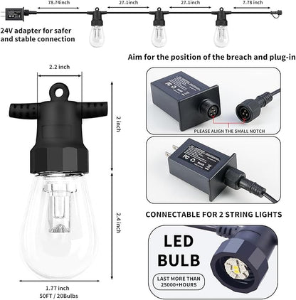 Outdoor String Lights 100FT, Patio Lights - Image 6