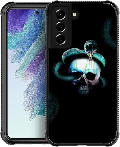 for Samsung Galaxy S22 Case, Skeleton Winding Snake Pattern Graphic Design Girl by FKBRCL4U
