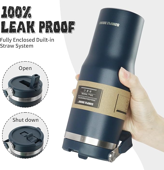 30oz Flip Straw Insulated Water Bottle - Image 5