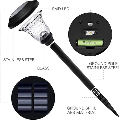 GIGALUMI 8 Pack Solar Pathway Lights, Solar Garden Lights Outdoor Warm White - Image 4