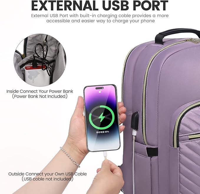 LOVEVOOK Laptop Backpack for Women 18.4 inch, Cute Womens Travel Backpack Purse - Image 5