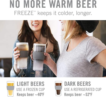 HOST Freeze Beer Glasses, 16 ounce Freezer Gel Chiller Double Wall Plastic - Image 2