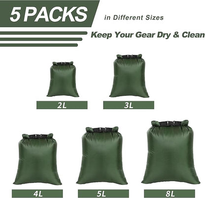 Dry Bags Waterproof Set, 5 Packs Ultralight Waterproof Bags Small Stuff Sack - Image 8