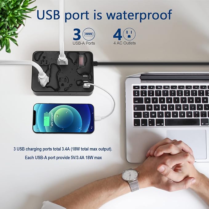 Outdoor Power Strip Weatherproof, Waterproof Surge Protector - Image 3