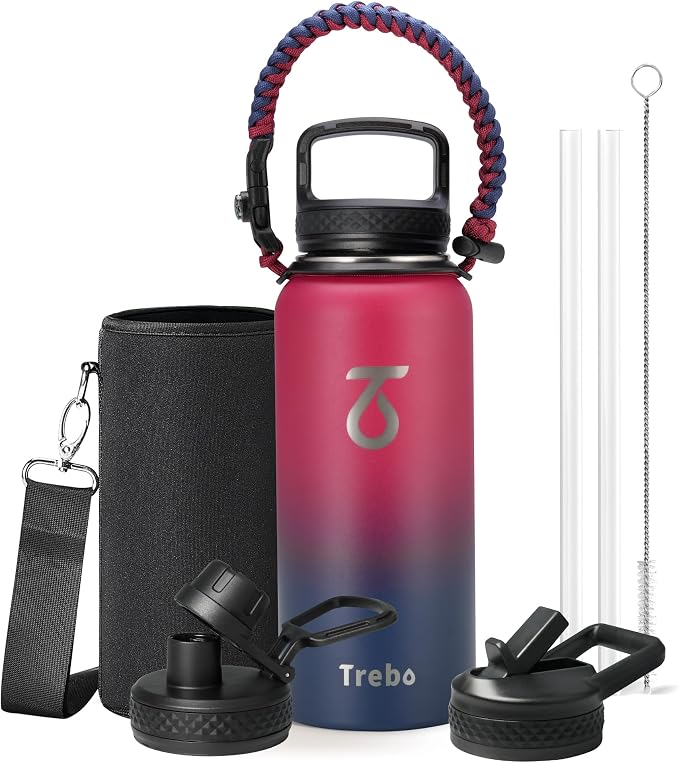 Trebo 32oz Water Bottle Insulated by StayHotStayColdStayGreen