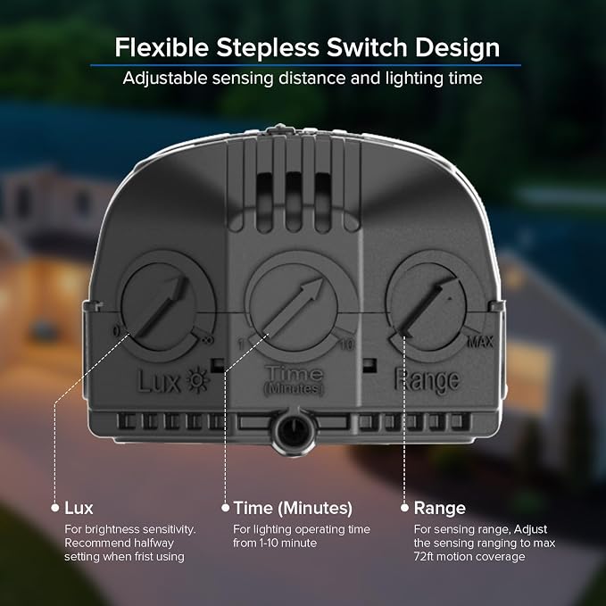 SANSI 7000LM Brightness Motion Sensor Outdoor Lights, 54W 5000K IP65 Waterproof - Image 7