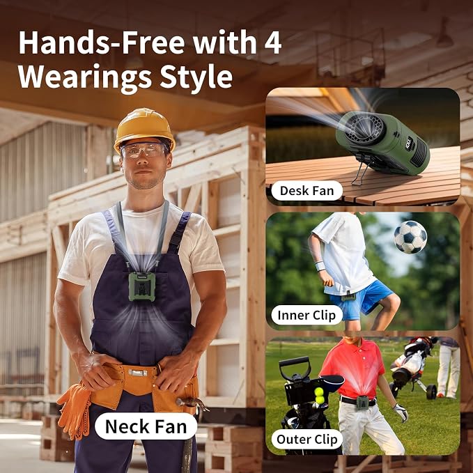 Socool 10000mAh Portable Waist Fan Clip on Wearable Belt Personal Fan - Image 7