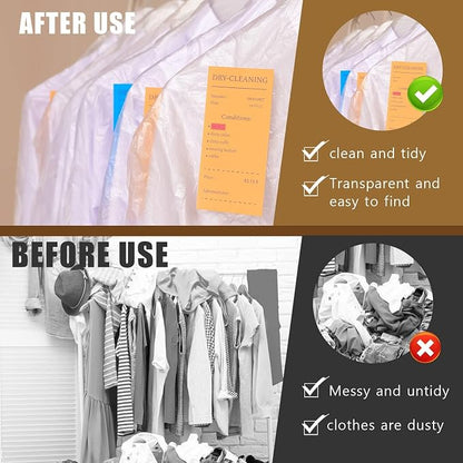 20 Pack Clear Clothes Covers 23.6x47.2 inch Plastic Garment Bags Dry Cleaner - Image 5