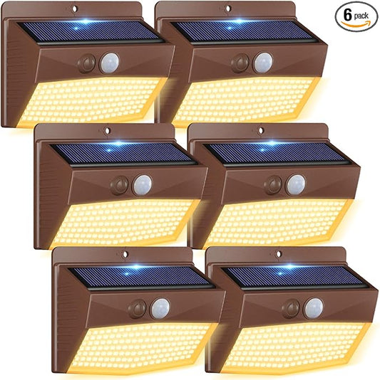 Peasur 6 Packs Solar Outdoor Lights Motion Sensor Solar Security Lights by Peasur