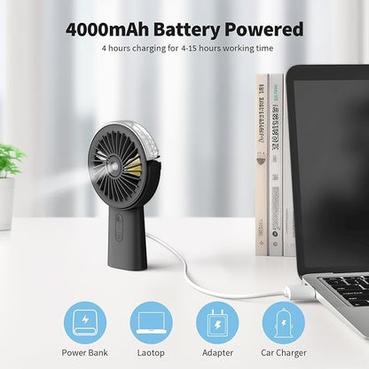 Otlonpe Handheld Misting Fan Portable, Small Personal Hand Held Rechargeable - Image 3