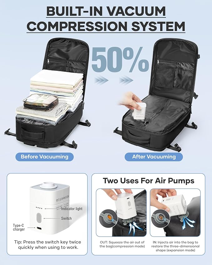 coofay Vacuum Backpack Travel - Image 3