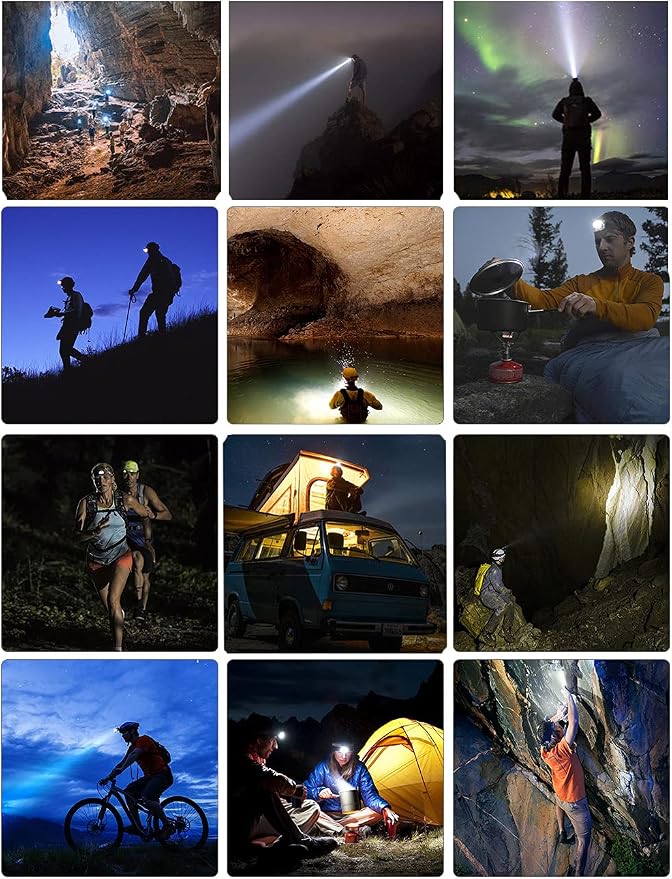 LED headlamp Flashlight 4-Pack Rechargeable Headlight - Image 4