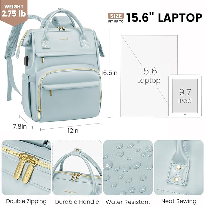 LOVEVOOK Leather Laptop Backpack - Image 4