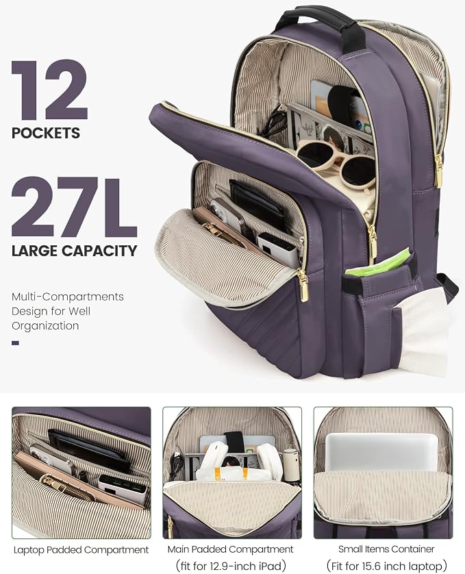 LOVEVOOK Laptop Backpack Purse for Women, Large Capacity Travel Business - Image 2
