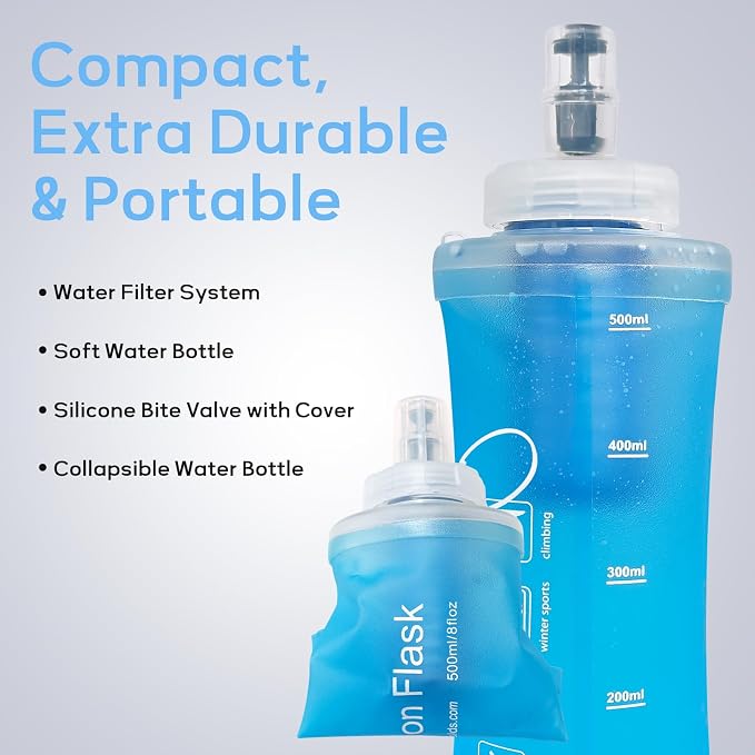 1L Soft Flask Water Bottle, Collapsible Water Bottle - Image 3