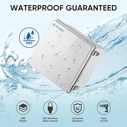 TICONN Outdoor Electrical Box Waterproof, Junction Box IP67 ABS Plastic - Image 2