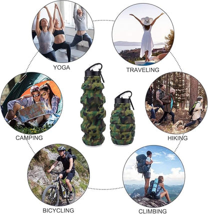 QiCheng&LYS Collapsible Water Bottle Sports Bottle 19.5OZ/580ml Travel Water - Image 6