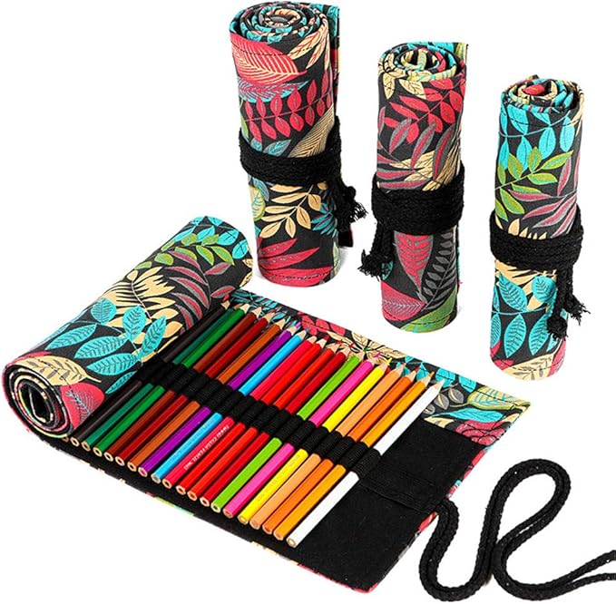 Funny live 24/36/48/72 Slots Colored Pencil Wrap Roll up Pen Holder Case by Funny+live