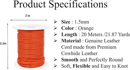 GENIQUE Real/Genuine Round Leather String Cord - Image 2