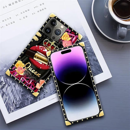 Compatible with iPhone 14 Pro Max Case, Queen Lip Crown Leopard Print Luxury - Image 6