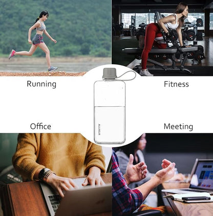 Portable Flat Water Bottle, BPA Free Reusable Tritan Plastic Travel Water - Image 5