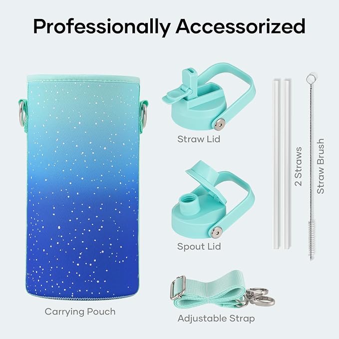 BUZIO 32 oz Water Bottle Insulated, Leakproof Stainless Steel Flask, Wide Mouth - Image 6