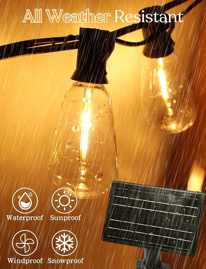 100 FT Solar String Lights Outdoor Waterproof - Image 3