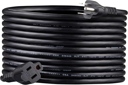 Amazon Basics Extension Cord, 20 Ft, 3 Prong Outlet Extender, 13 Amps, 16 AWG by AmazonBasics