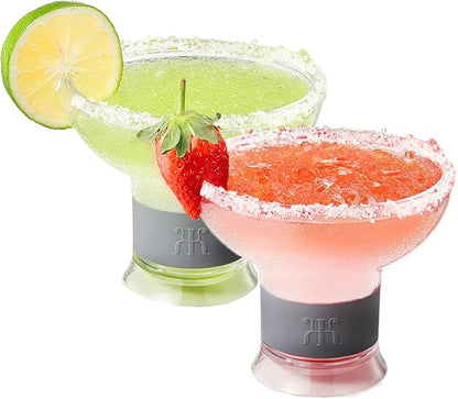 Frozen Margarita & Cocktail Chiller Glasses | Set of 2 | 12 OZ Unbreakable by Khen