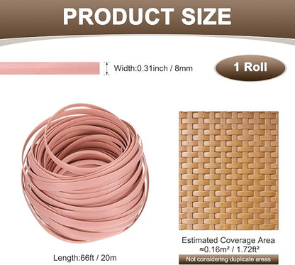 M METERXITY 1-Pack Wicker Repair Kit, 8mm x 66ft/20m Plastic Flat Rattan - Image 3