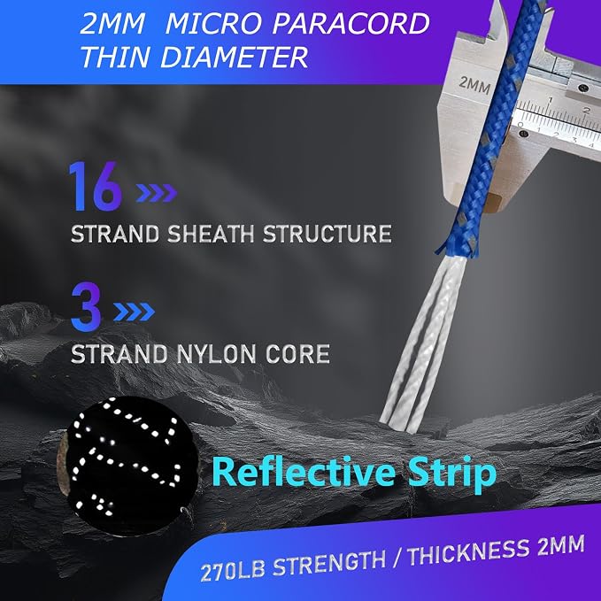 Paracordland-270LB Parachute Cord -164FT-2mm Micro Paracord-Utility Cord Thin - Image 2