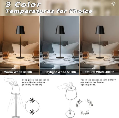 Kakanuo Cordless Table Lamp, 3 Color Stepless Dimming, 5000mAh Rechargeable - Image 7