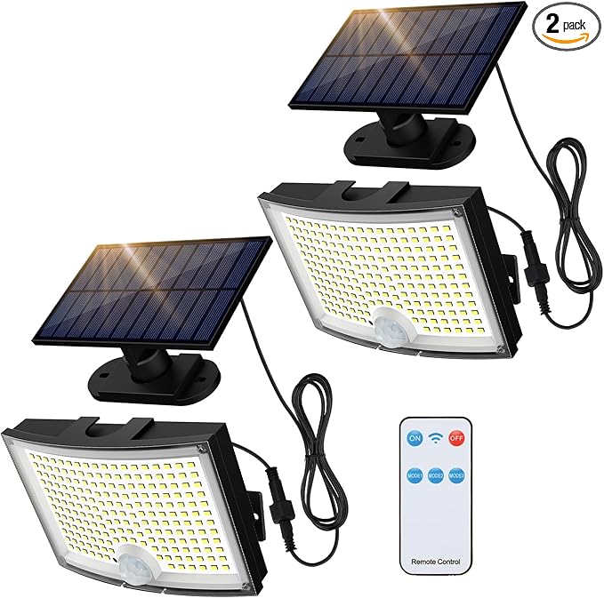 Adiding Solar Outdoor Lights, 202 LEDs Flood Lights by Adiding