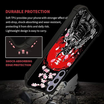 for Samsung Galaxy S24 S25 Case, Sakura Japanese Samurai Pattern Graphic Design - Image 5